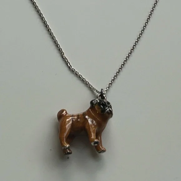 Fawn Pug Pendant Necklace - Picture 9 of 9